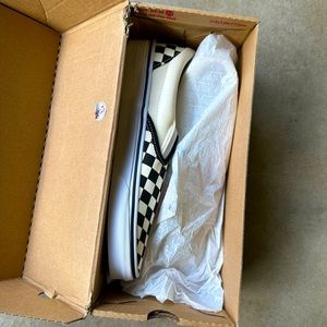 New Vans checkered slip ons
